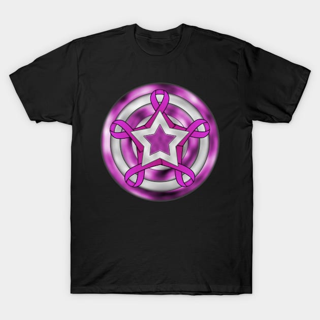 Breast Cancer Cap Shield T-Shirt by Veraukoion